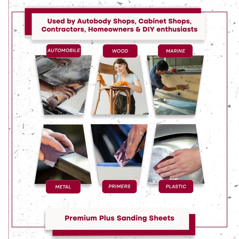 Sungold Abrasives أوراق صنفرة سونغولد 11112 بحجم 9 إنش × 11 إنش، 320 حبيبة، أكسيد الألمنيوم المعالج، عبوة 25 قطعة - Image 2